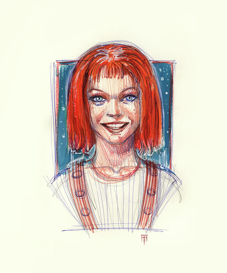 Leeloo Drawing by Alex Ruiz