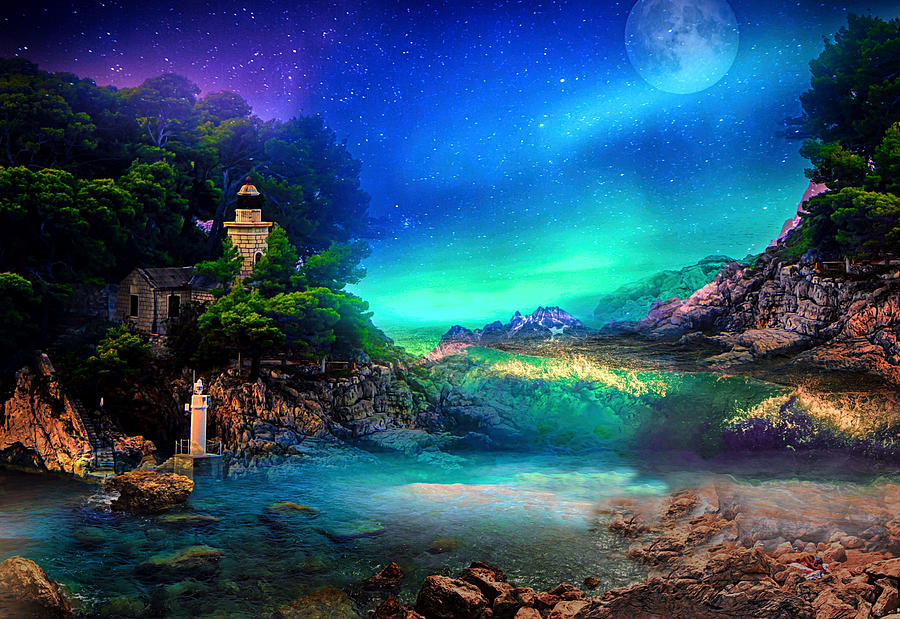 Moon Digital Art - Left In Peace by Jasmina Seidl Moon Digital Art - Left In Peace by Jasmina Seidl