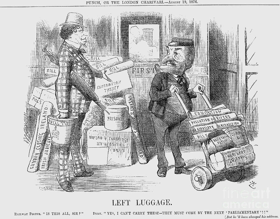 Left Luggage, 1876. Artist Joseph Swain Drawing by Print Collector