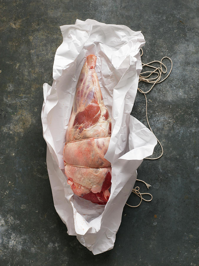Leg Of Lamb On Paper Photograph by Jim Scherer