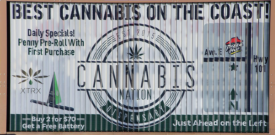 Legal marijuana, Billboard for Best Cannabis Photograph by Steve Estvanik