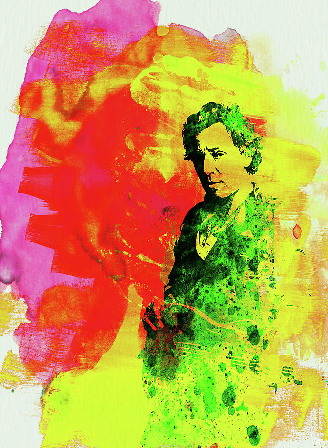 Bruce Springsteen Mixed Media - Legendary Bruce Watercolor by Naxart Studio Bruce Springsteen Mixed Media - Legendary Bruce Watercolor by Naxart Studio