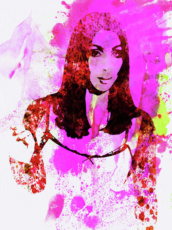 Cher Mixed Media - Legendary Cher Watercolor by Naxart Studio