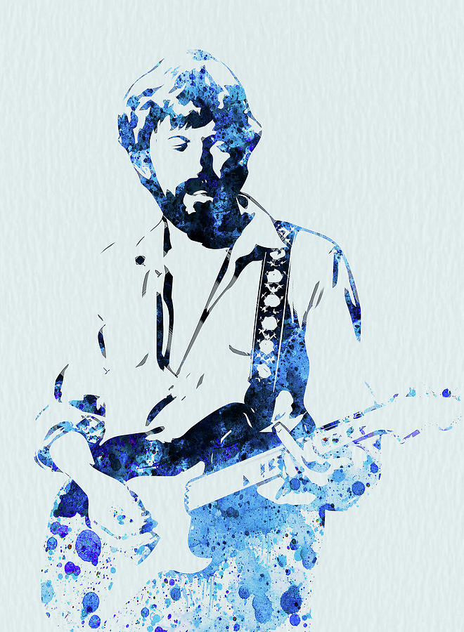 Eric Clapton Mixed Media - Legendary Eric Clapton Watercolor by Naxart Studio