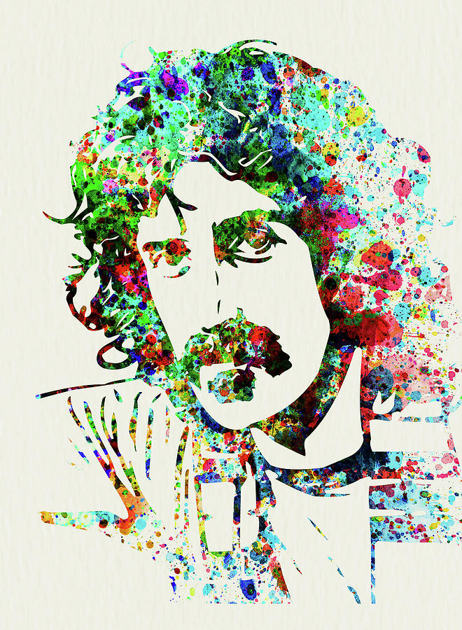 Legendary Frank Zappa Watercolor Mixed Media by Naxart Studio