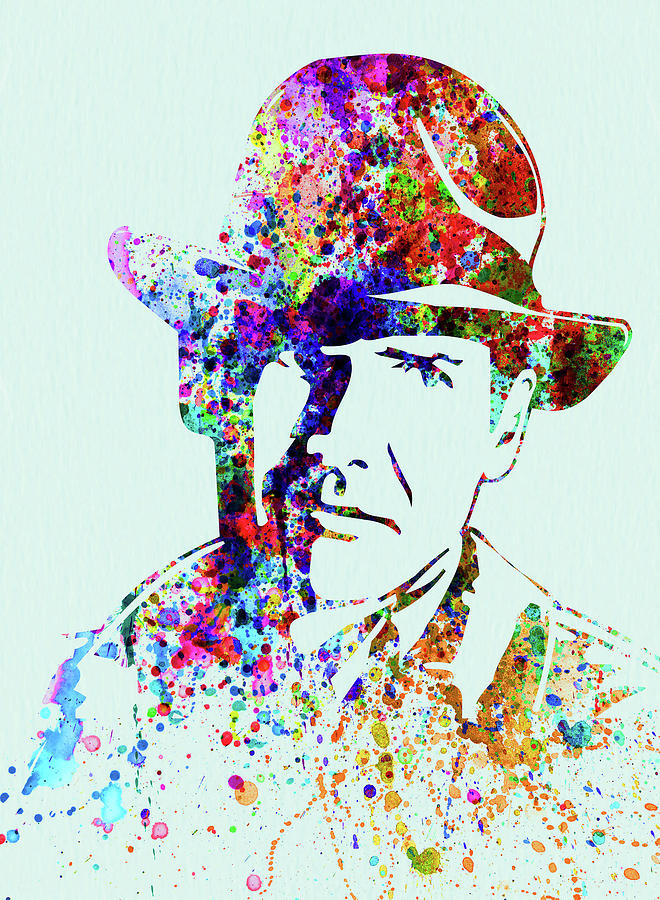 Indiana Jones Mixed Media - Legendary Indiana Jones Watercolor by Naxart Studio