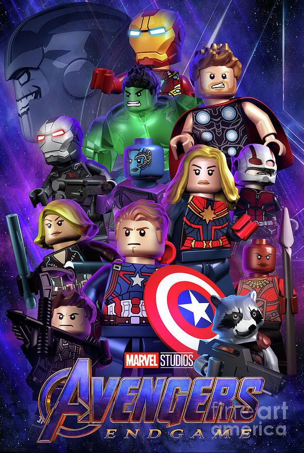 Lego Avengers Endgame Poster Digital Art by Mike Napolitan