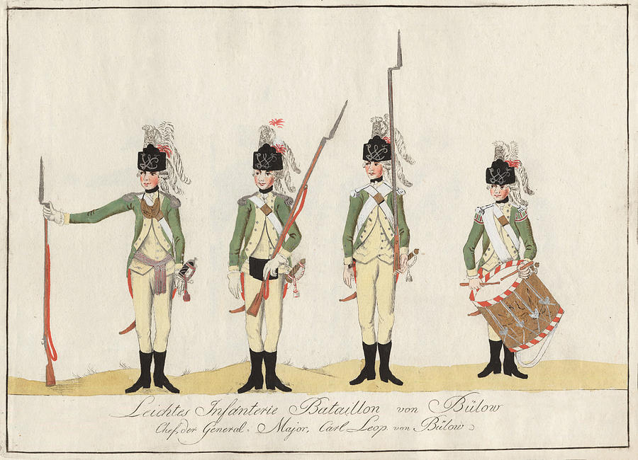 Leichtes Infanterie Bataillon von Blow - 1784 Painting by J.H. Carl