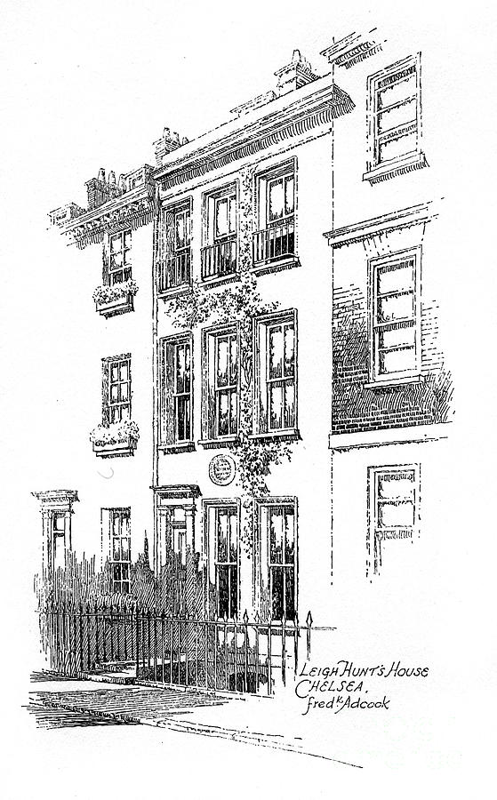 Leigh Hunts House, Chelsea, London Drawing by Print Collector Leigh Hunts House, Chelsea, London Drawing by Print Collector