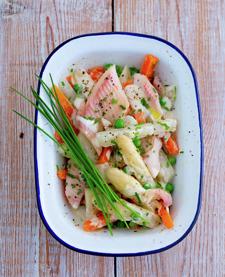 Leipziger Allerlei With Trout Fillet And Chives Photograph by Udo Einenkel