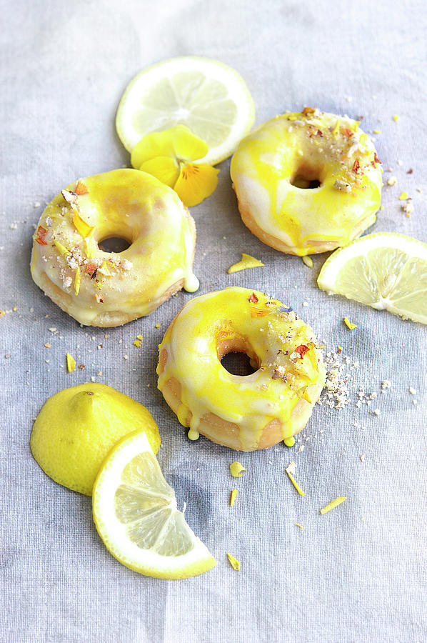 Lemon And Hazelnut Donut Photograph by Keroudan