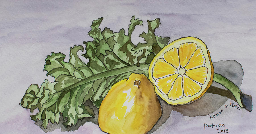 Lemon and Kale Painting by Patricia Gould