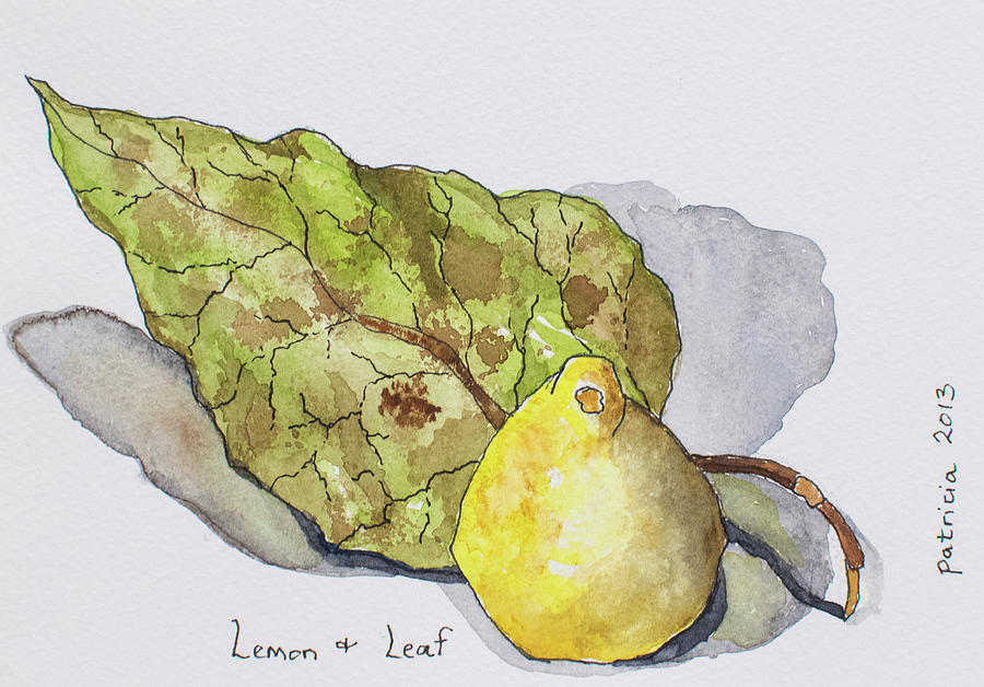 Lemon and Leaf Painting by Patricia Gould