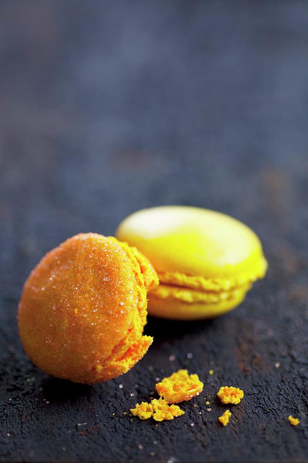 Lemon And Orange Macaroons Photograph by Martina Schindler