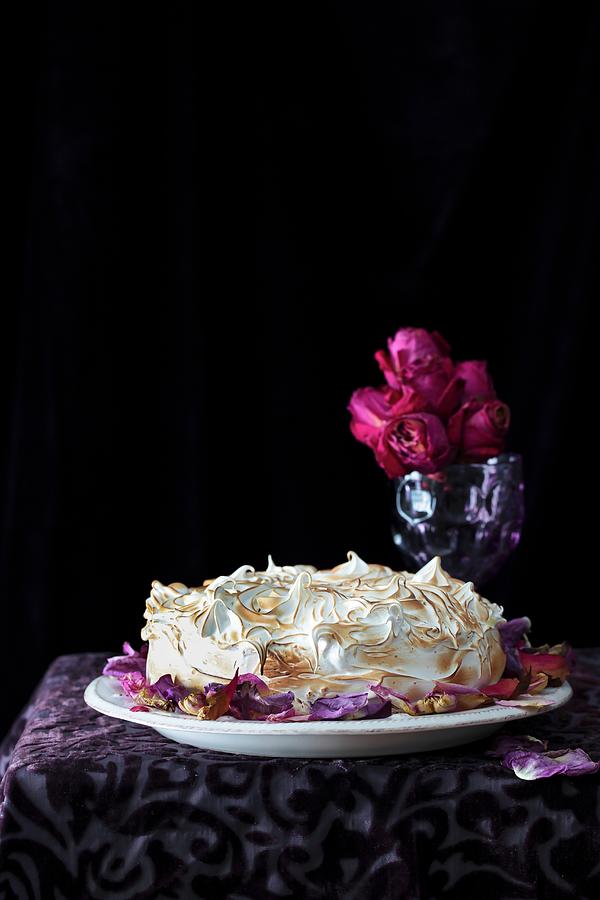 Lemon And Poppyseed Cake Topped With Meringue Photograph by Yelena Strokin