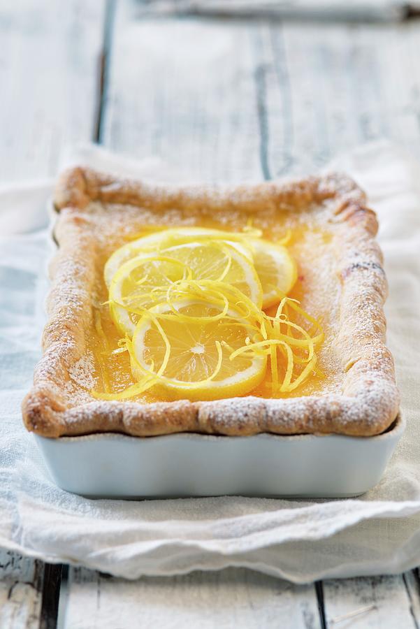 Lemon Cake In A Baking Tin Photograph by Alena Hrbkov