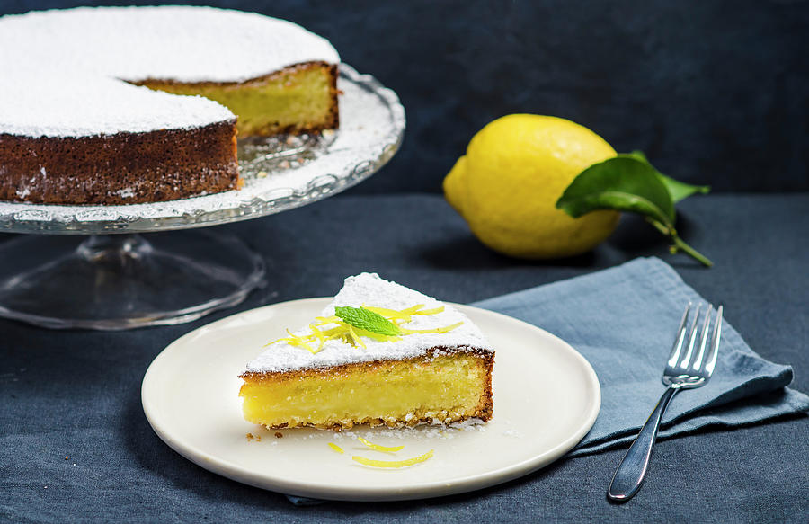 Lemon Cake With Icing Sugar Photograph by Giulia Verdinelli Photography