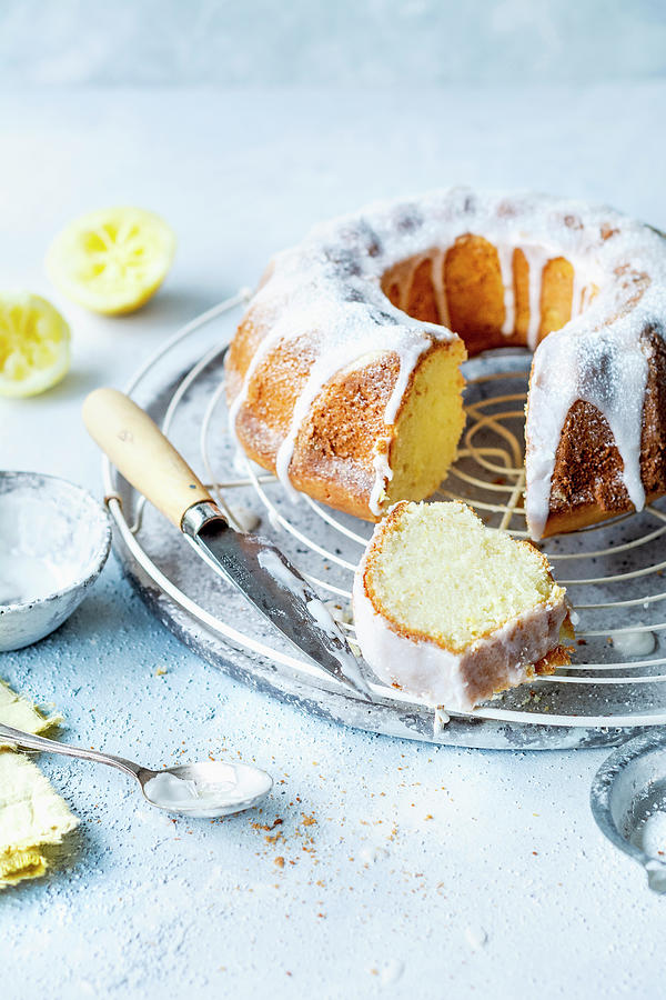 Lemon Cake With Sugar Glaze Photograph by Olimpia Davies