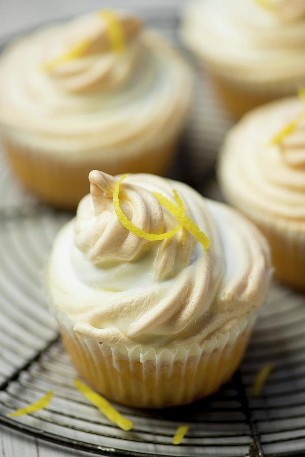 Lemon Cupcake With Meringue Photograph by Jonathan Short
