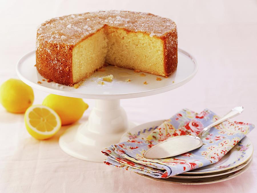 Lemon Drizzle Cake, Sliced Photograph by Frank Adam