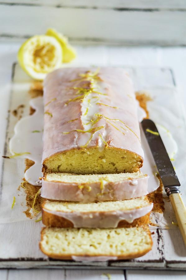 Lemon Drizzle Cake, Sliced Photograph by Hein Van Tonder
