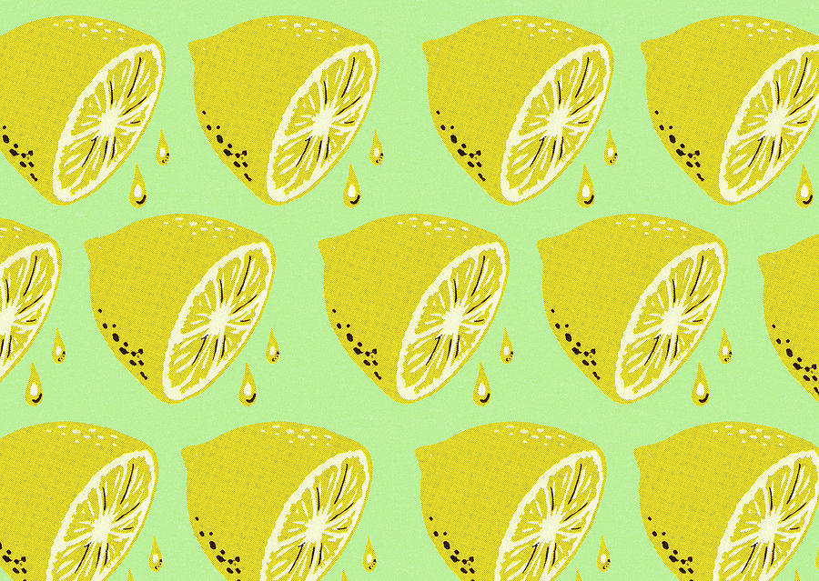 Juice Drawing - Lemon Halves Pattern by CSA Images