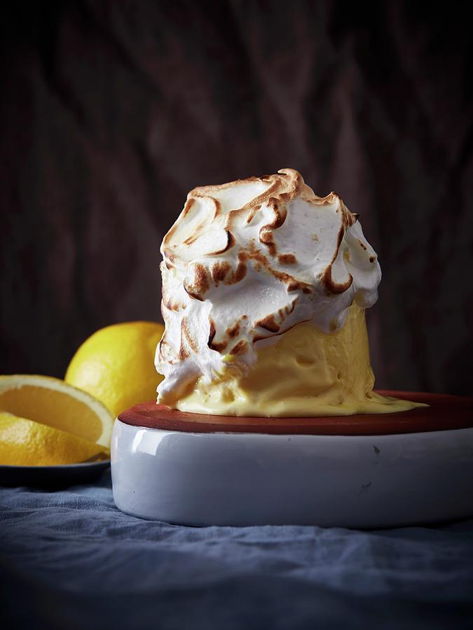 Lemon Ice Cream Topped With A Browned Meringue Photograph by Great Stock!