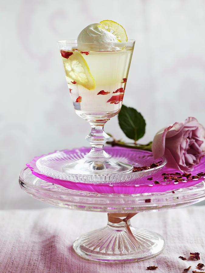 Lemon Jelly With Rose Petals Photograph by Lauren Mclean
