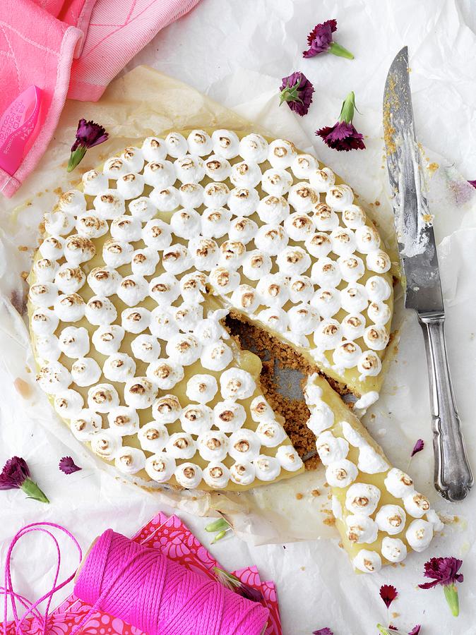 Lemon Pie With Cottage Cheese, Sliced Photograph by Lina Eriksson