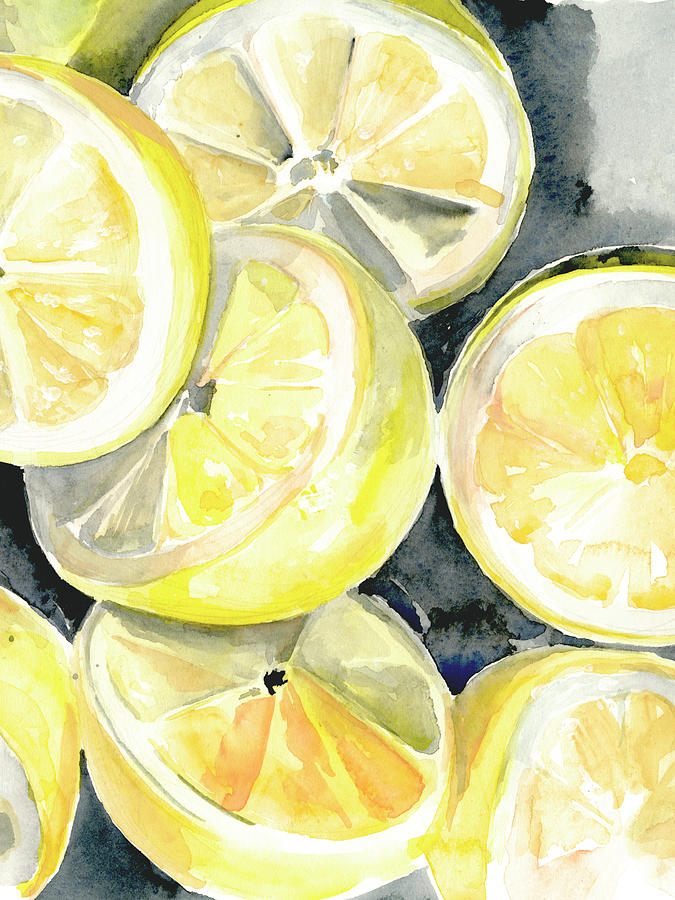 Lemon Painting - Lemon Slices I by Jennifer Paxton Parker