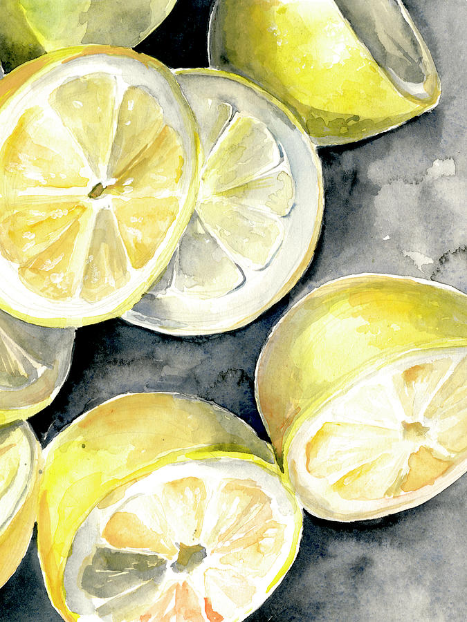 Lemon Painting - Lemon Slices II by Jennifer Paxton Parker