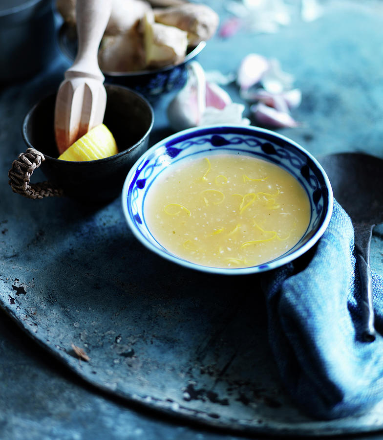 Lemon Soup With Garlic And Ginger china Photograph by Karen Thomas