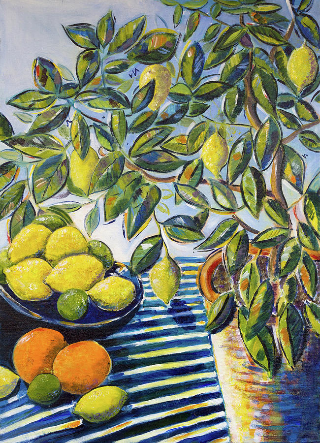 Lemon Tree Still Life Painting by Seeables Visual Arts