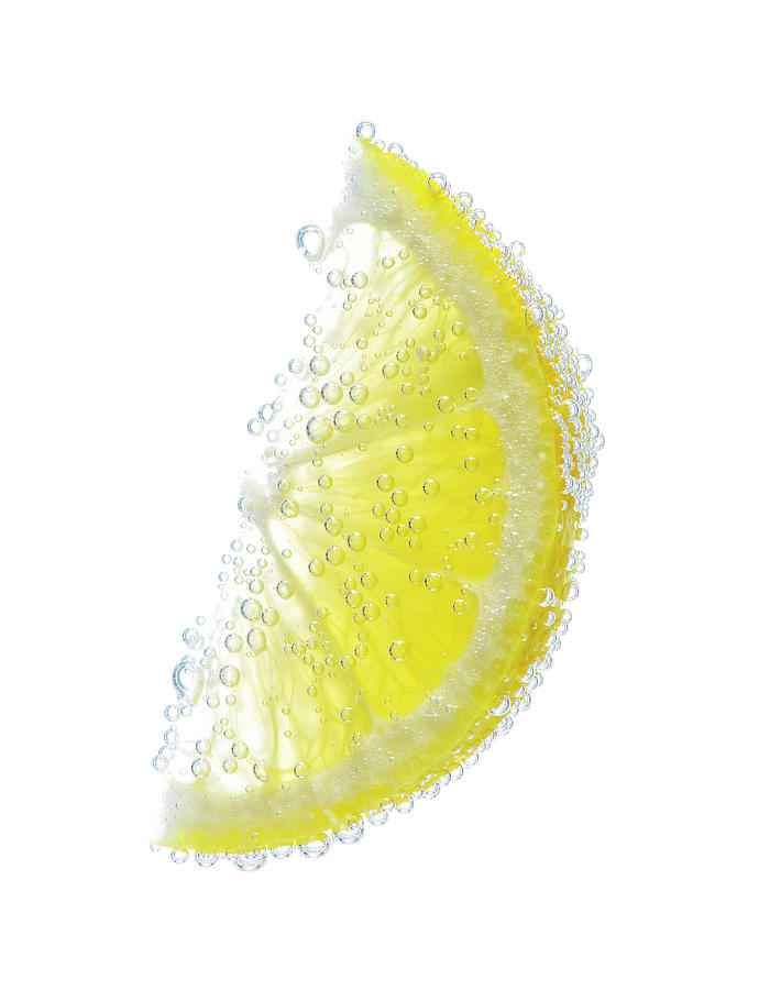 Lemon Wedge With Bubbles Photograph by Chris Stein