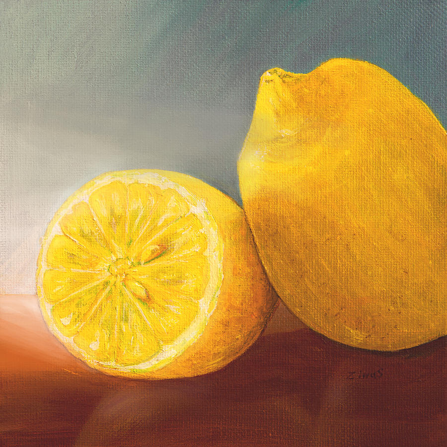 Lemon Painting by Zina Stromberg