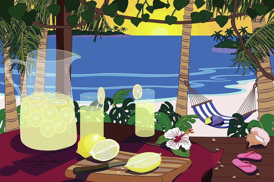 Summer Digital Art - Lemonade Sunset by Cindy Wider