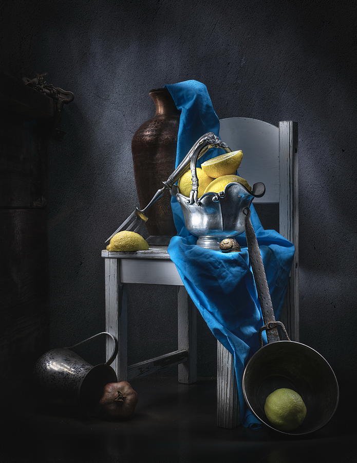 Still Life Photograph - Lemons On A Chair. by Vadim Kulinsky