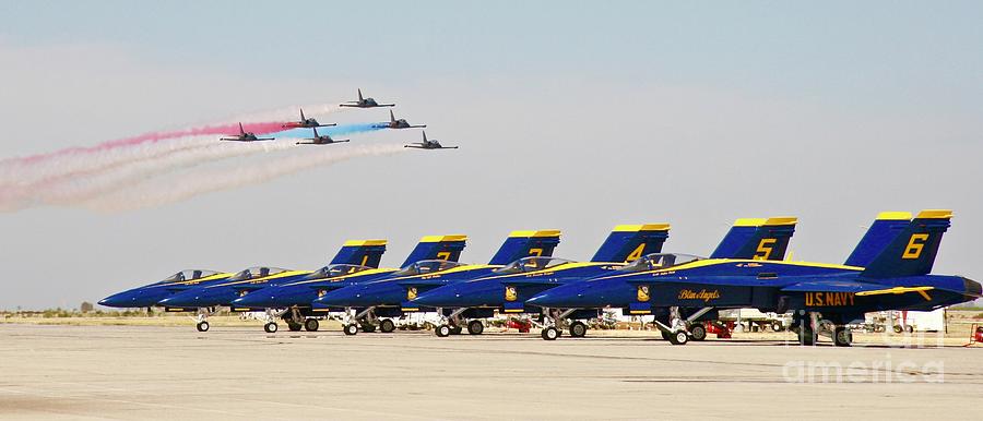 Jet Photograph - Patriots and Blue Angels Jets by Tap On Photo