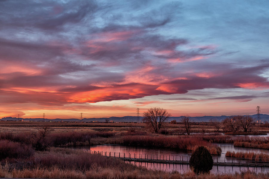 Lenticular Clouds at Sunrise on the Front Range Photograph by Tony Hake