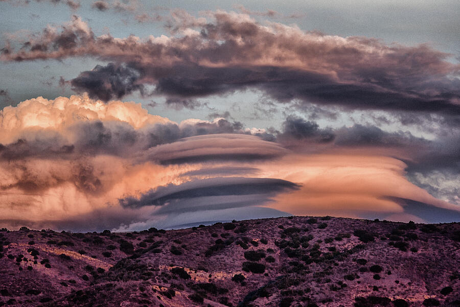 Lenticular Clouds At Sunset 1 Digital Art