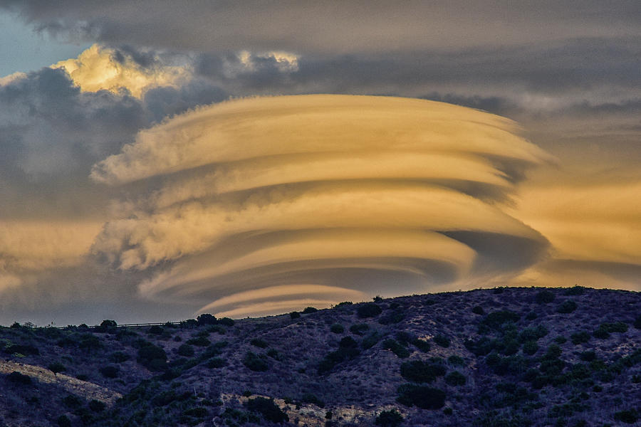 Lenticular Clouds at Sunset 4  Digital Art by Linda Brody