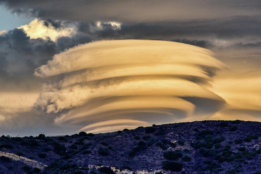 Lenticular Clouds at Sunset 5 Photograph by Linda Brody