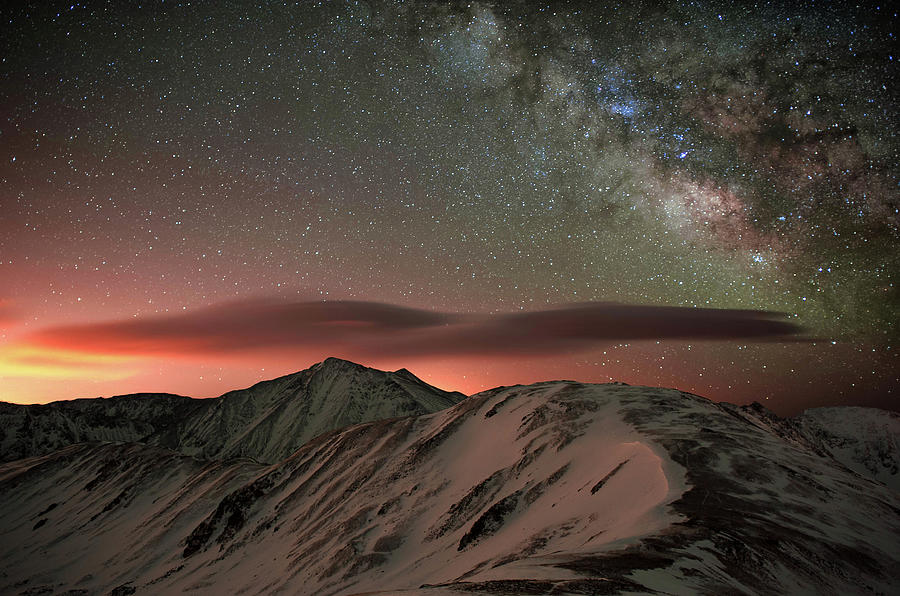 Lenticular Mountain Milky Way Photograph by Mike Berenson / Colorado Captures