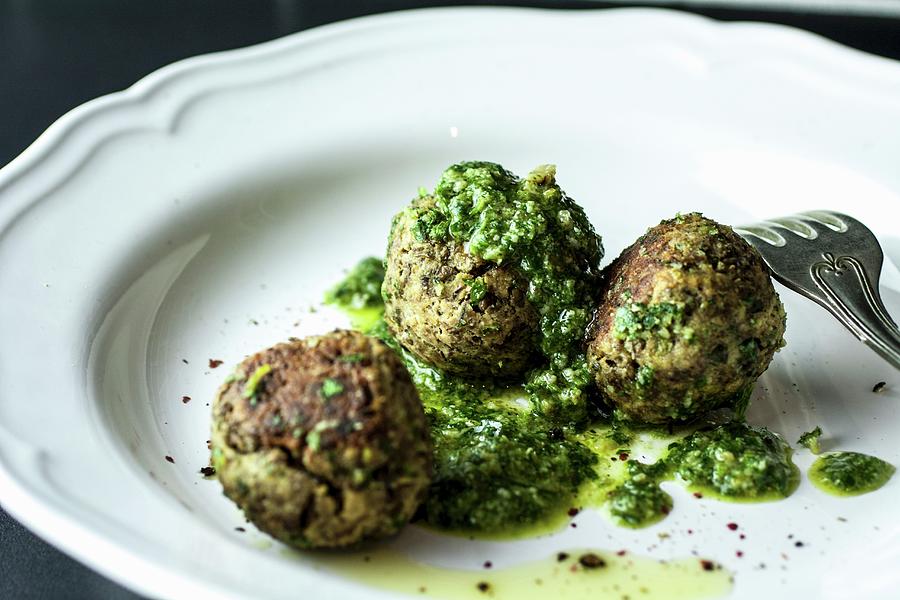 Lentil Balls With Pesto Photograph by The Stepford Husband