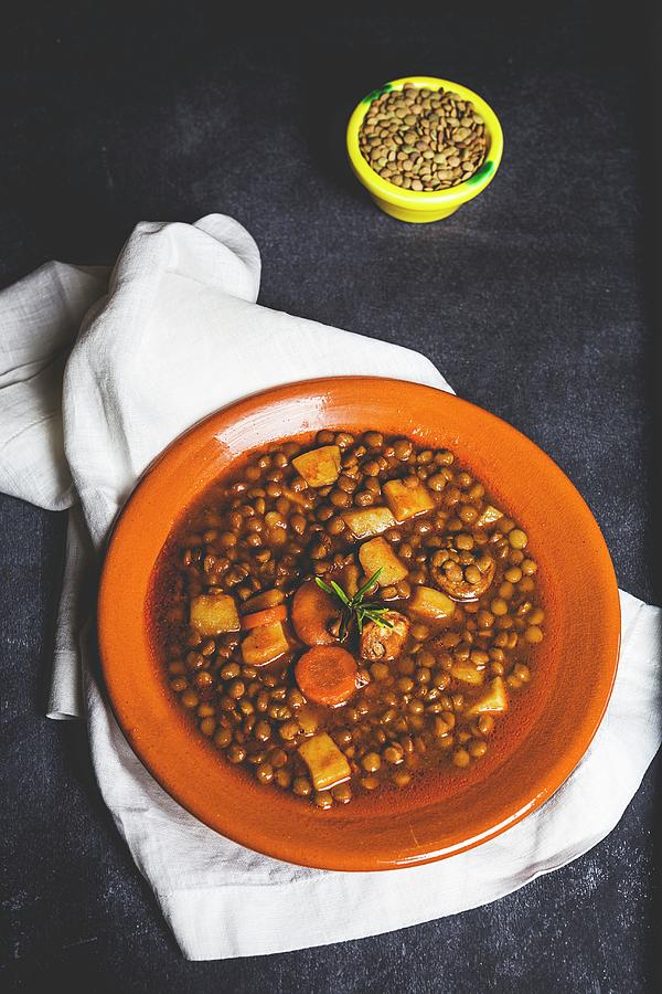 Lentil Stew With Chili, Sausage And Pork spain Photograph by Eduardo Lopez Coronado
