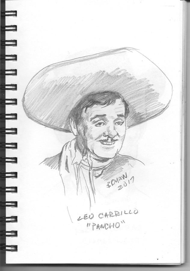 Leo Carillo Drawing by Bryan Bustard