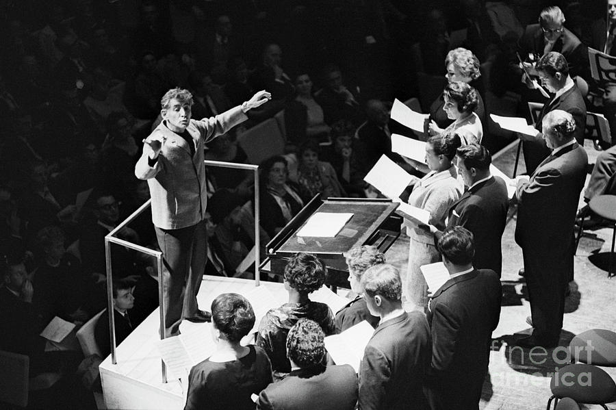 Leonard Bernstein Conducting Orchestra Photograph by Bettmann