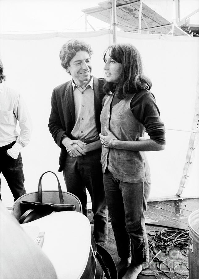 Leonard Cohen And Joan Baez At Newport Photograph by The Estate Of David Gahr Leonard Cohen And Joan Baez At Newport Photograph by The Estate Of David Gahr
