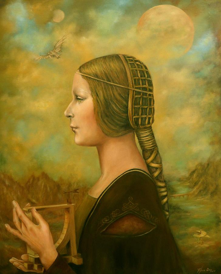 Fantasy Painting - Leonardo Davinci Wind Princess by Yelena Day