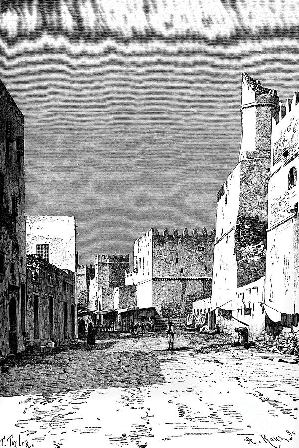 Leonec Street, Sfakes, North Africa Drawing by Print Collector
